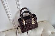 Dior Medium Lady Dior Patent Cannage Plum M0565 24×20×11cm - 6