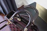 Dior Medium Lady Dior Patent Cannage Plum M0565 24×20×11cm - 3