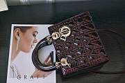 Dior Medium Lady Dior Patent Cannage Plum M0565 24×20×11cm - 2