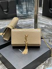 Ysl Medium Kate In Crocodile Leather Light Beige 354119 24x14.5x5.5cm - 2