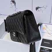 Chanel Classic Flap Bag Jumbo 30 Black Caviar Silver Hardware - 6