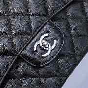 Chanel Classic Flap Bag Jumbo 30 Black Caviar Silver Hardware - 2