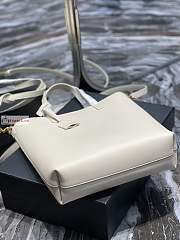 Ysl Shopping Tote Bag Calfskin Leather White 600307 25x28x8cm - 3