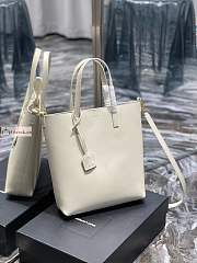 Ysl Shopping Tote Bag Calfskin Leather White 600307 25x28x8cm - 4