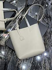 Ysl Shopping Tote Bag Calfskin Leather White 600307 25x28x8cm - 2