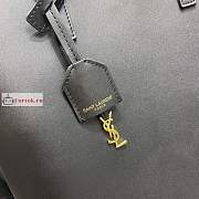 Ysl Shopping Tote Bag Calfskin Leather Black 600307 25x28x8cm - 6