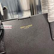 Ysl Shopping Tote Bag Calfskin Leather Black 600307 25x28x8cm - 5