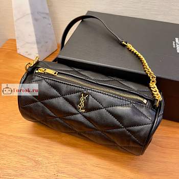 Ysl Mini Sade Tube Bag Leather Black 699703 20x10x10cm