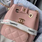 Chanel Deauville Drawstring Bucket Bag Pink AS2353 20x19x12cm - 6