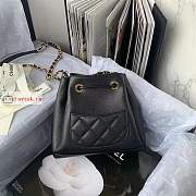 Chanel Deauville Drawstring Bucket Bag Black AS2353 20x19x12cm - 5