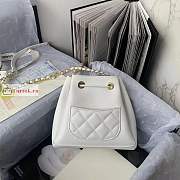 Chanel Deauville Drawstring Bucket Bag White AS2353 20x19x12cm - 4