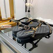 Chanel Sandals Leather And Jewelry Black G38916  - 5