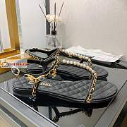 Chanel Sandals Leather And Jewelry Black G38916  - 4