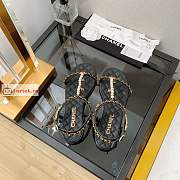 Chanel Sandals Leather And Jewelry Black G38916  - 2