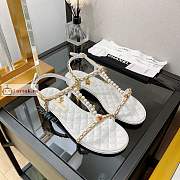 Chanel Sandals Leather And Jewelry White G38916  - 1