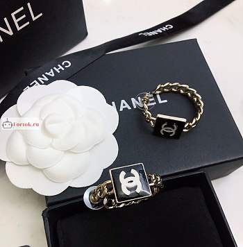 Chanel Black Square Earrings