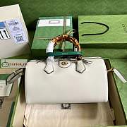 Gucci Diana Japan Limited Travel Bag In Leather White 655663 30x18x15cm - 1