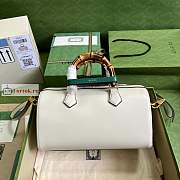 Gucci Diana Japan Limited Travel Bag In Leather White 655663 30x18x15cm - 4