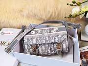 Dior Small Diorcamp Bag Oblique Embroidery White M1241 23x15x8cm - 1