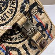 Dior Small Diorcamp Bag Jute Canvas Embroidery Beige M1241 23x15x8cm - 5