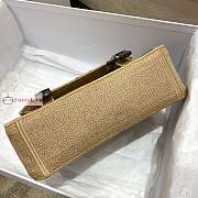 Dior Small Diorcamp Bag Jute Canvas Embroidery Beige M1241 23x15x8cm - 4