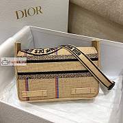 Dior Small Diorcamp Bag Jute Canvas Embroidery Beige M1241 23x15x8cm - 3