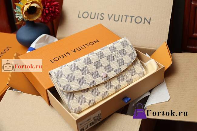 Louis Vuitton Emilie Wallet Damier Canvas N41625 19x10cm - 1