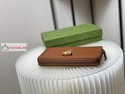 Gucci Diana Continental Wallet Leather Brown 658634 19x10cm - 6