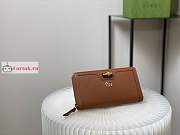 Gucci Diana Continental Wallet Leather Brown 658634 19x10cm - 5