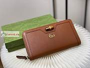 Gucci Diana Continental Wallet Leather Brown 658634 19x10cm - 3