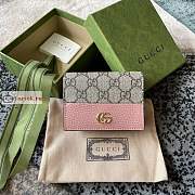 Gucci GG Marmont Card Wallet Pink 658610 11x9x3cm - 1