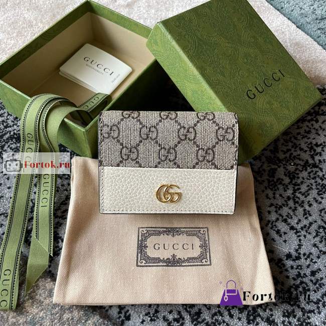 Gucci GG Marmont Card Wallet White 658610 11x9x3cm - 1