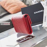 Chanel Boy Wallet Chevron In Grained Leather Red A84385 10×15×3.5cm - 2