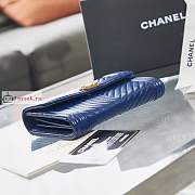 Chanel Boy Wallet Chevron In Grained Leather Blue A84385 10×15×3.5cm - 5