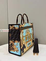 Fendi Medium Sunshine Fendace Printed Blue Shopper 8BH386 35x31x17cm - 6