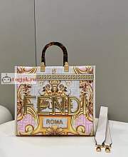 Fendi Medium Sunshine Fendace Printed Pink Shopper 8BH386 35x31x17cm - 1