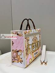 Fendi Medium Sunshine Fendace Printed Pink Shopper 8BH386 35x31x17cm - 5