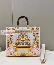 Fendi Medium Sunshine Fendace Printed Pink Shopper 8BH386 35x31x17cm - 4