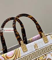 Fendi Medium Sunshine Fendace Printed Pink Shopper 8BH386 35x31x17cm - 3