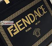 Fendi Medium Sunshine Fendace Printed Black Shopper 8BH386 35x31x17cm - 5