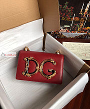 Dolce & Gabbana Nappa DG Girls Bag In Leather Red 21x14.5x3cm - 4