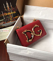 Dolce & Gabbana Nappa DG Girls Bag In Leather Red 21x14.5x3cm - 3
