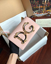Dolce & Gabbana Nappa DG Girls Bag In Leather Light Pink 21x14.5x3cm - 5