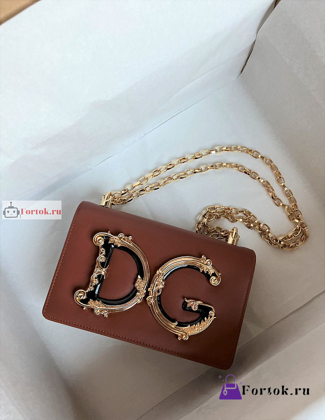 Dolce & Gabbana Nappa DG Girls Bag In Leather Brown 21x14.5x3cm - 1