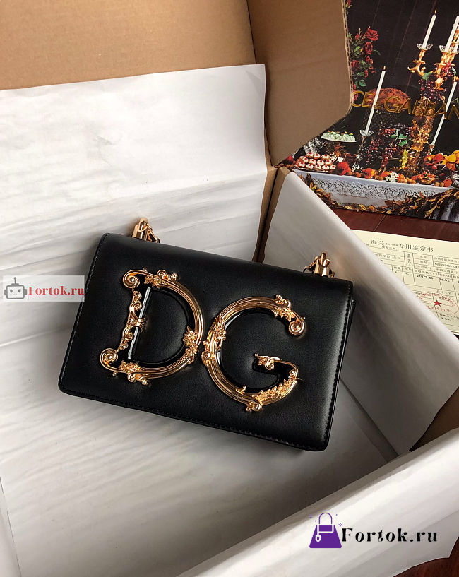 Dolce & Gabbana Nappa DG Girls Bag In Leather Black 21x14.5x3cm - 1
