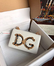 Dolce & Gabbana Nappa DG Girls Bag In Leather White 21x14.5x3cm - 1