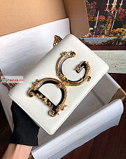 Dolce & Gabbana Nappa DG Girls Bag In Leather White 21x14.5x3cm - 3