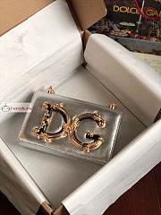 Dolce & Gabbana Nappa DG Girls Bag In Leather Silver 21x14.5x3cm - 1