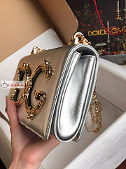 Dolce & Gabbana Nappa DG Girls Bag In Leather Silver 21x14.5x3cm - 6