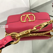 Valentino Loco Garavani Shoulder Bag In Leather Pink 27x13x6cm - 6